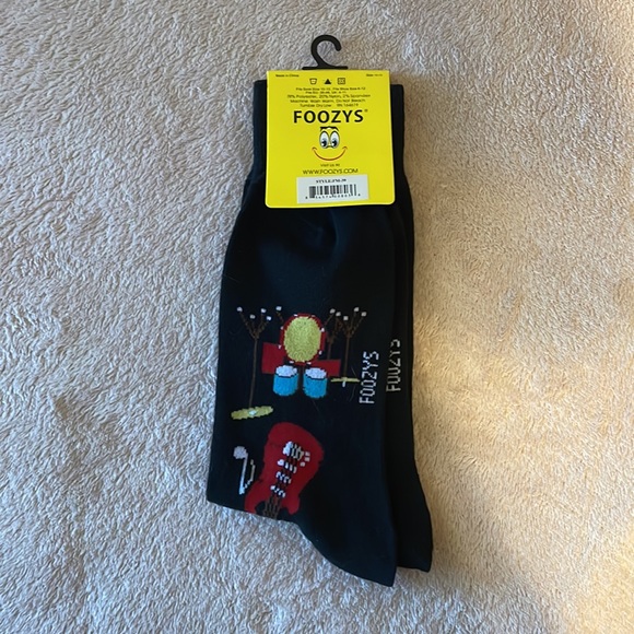 Foozy’s Men’s Collection. Black Rock n Roll Socks - Picture 2 of 2